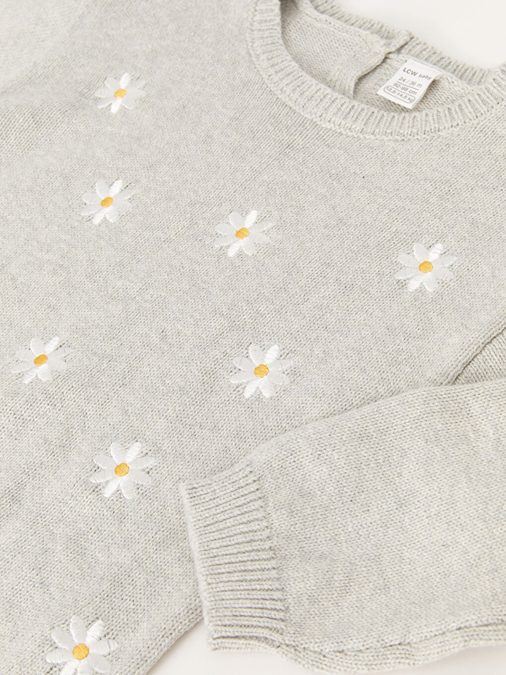 LCW baby Crew Neck Embroidery Detailed Baby Girl Knitwear Sweater -W3BB59Z1-V44