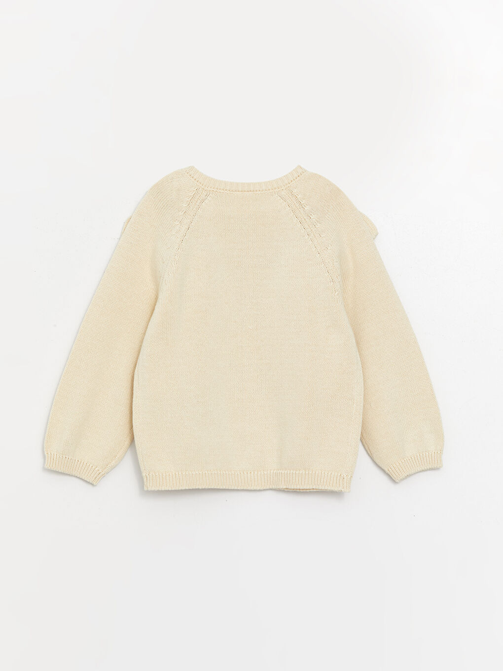 Кардиган из трикотажа с круглым вырезом и вышивкой цветов для малышки-1