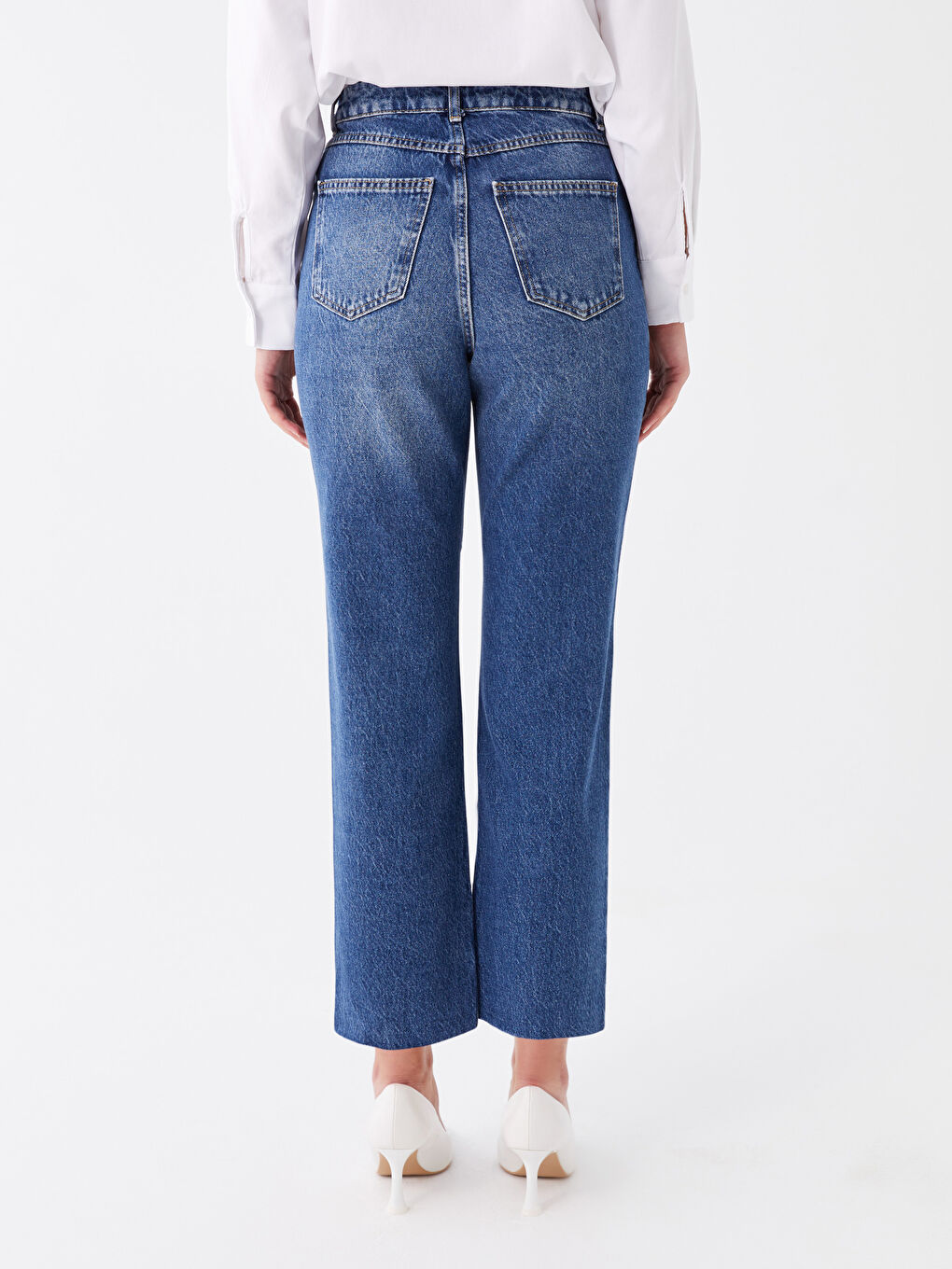 LCW Modest Orta İndigo Rodeo Straight Fit Kadın Jean Pantolon - 3