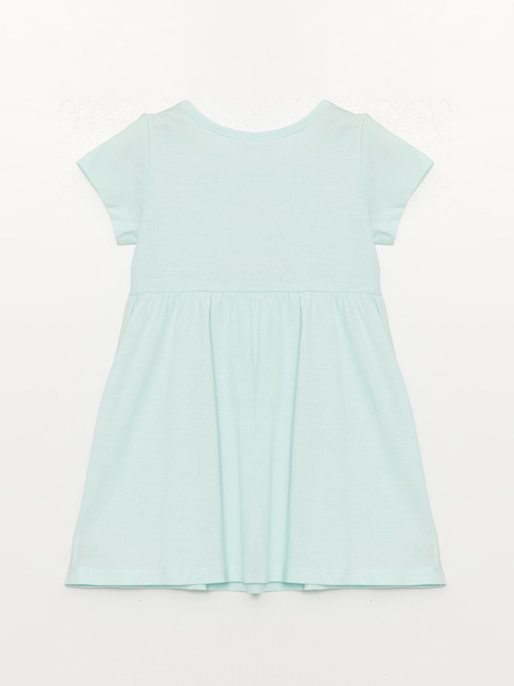 მრგვალი საყელო ნაბეჭდი ახალშობილი გოგონებისთვის კაბა-1