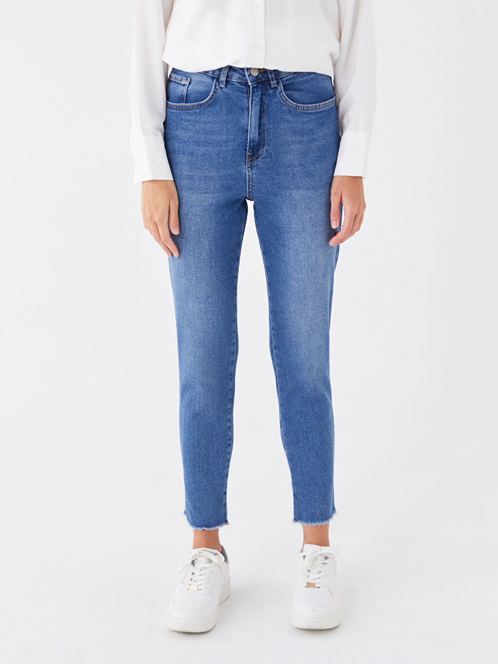 İndigo Mom Fit Kadın Jean Pantolon-3