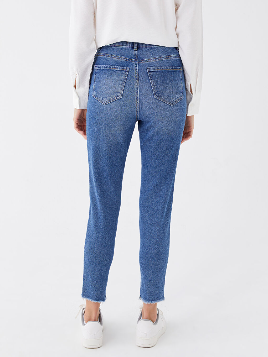 İndigo Mom Fit Kadın Jean Pantolon-4