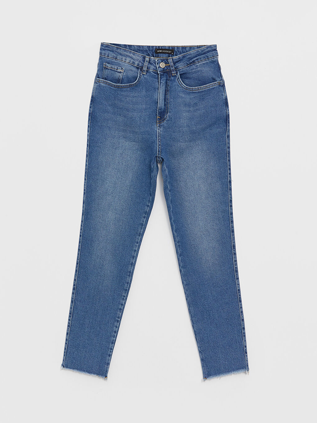 İndigo Mom Fit Kadın Jean Pantolon-5