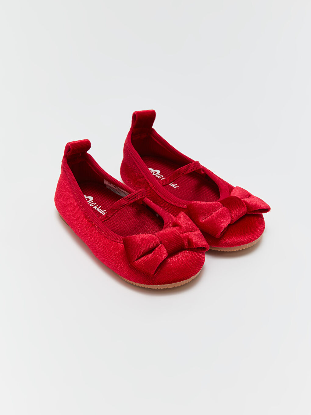 Kırmızı Fiyonk Detaylı Kız Çocuk Babet