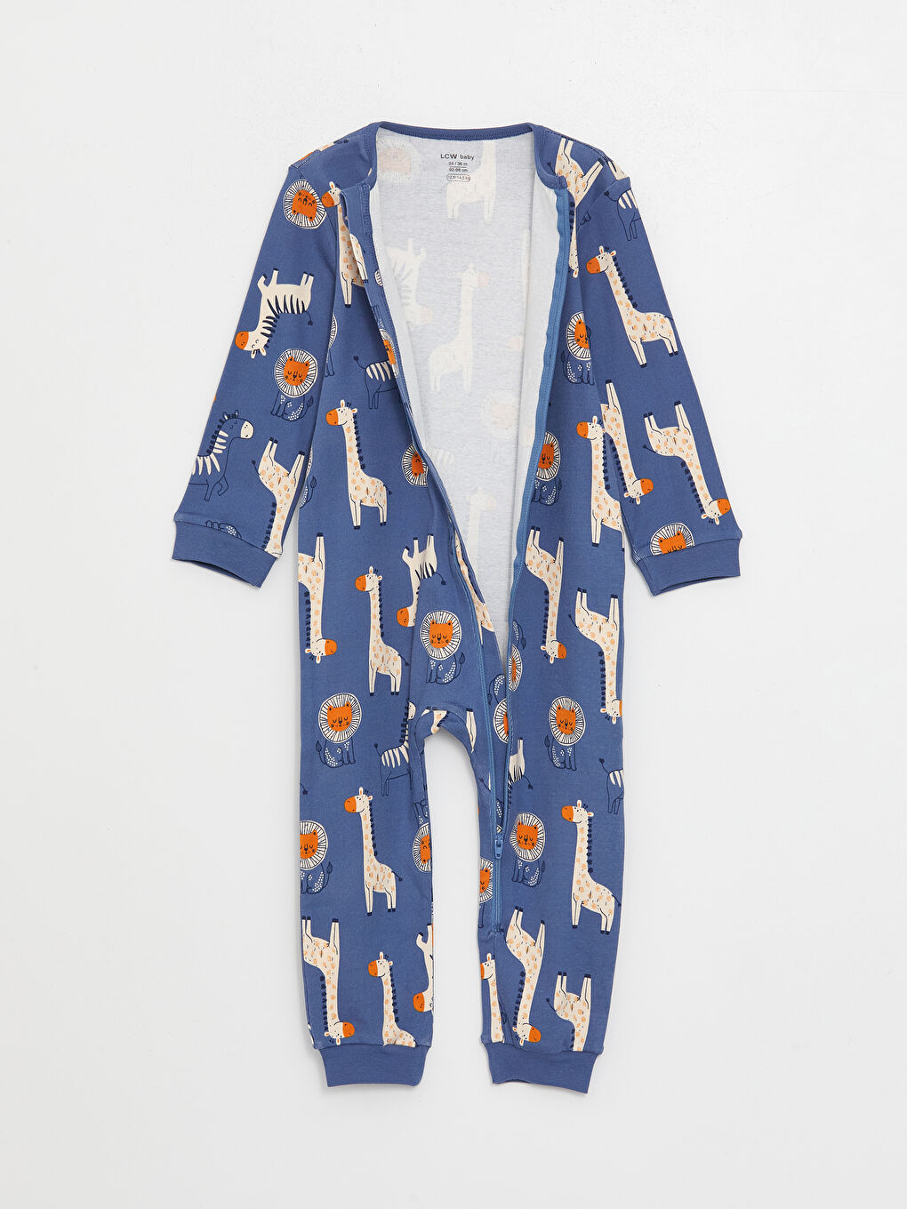 Mavi Bisiklet Yaka Uzun Kollu Baskılı Erkek Bebek Tulum 3'lü-6