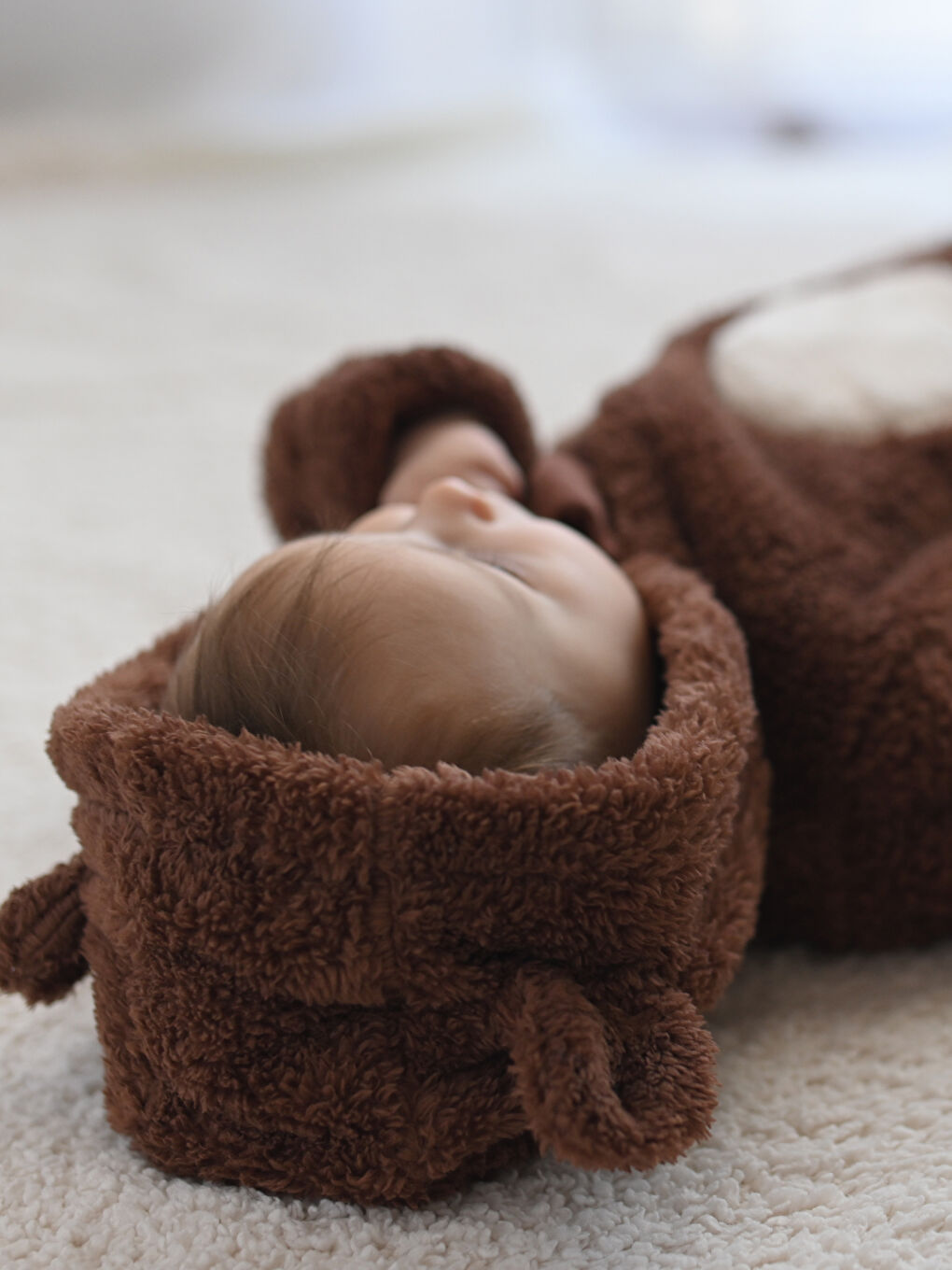 Hooded Baby Boy Plush Jumpsuit (0-12 Months With Booties, 12 Months+ Without Booties)-1