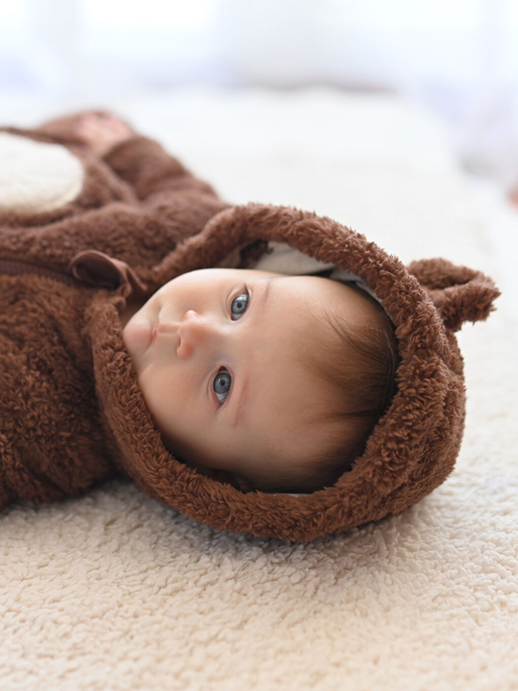 Hooded Baby Boy Plush Jumpsuit (0-12 Months With Booties, 12 Months+ Without Booties)-2