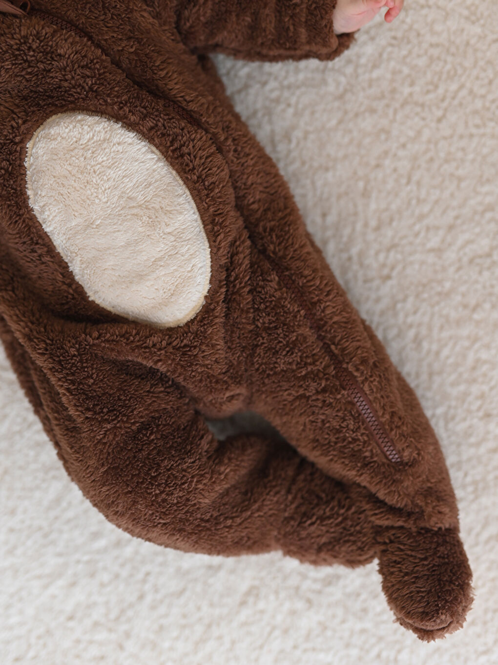 Hooded Baby Boy Plush Jumpsuit (0-12 Months With Booties, 12 Months+ Without Booties)-3