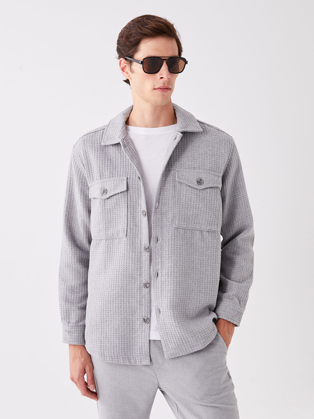 LCW Vision Regular Fit Uzun Kollu Erkek Gömlek Ceket -W3BD55Z8-S94