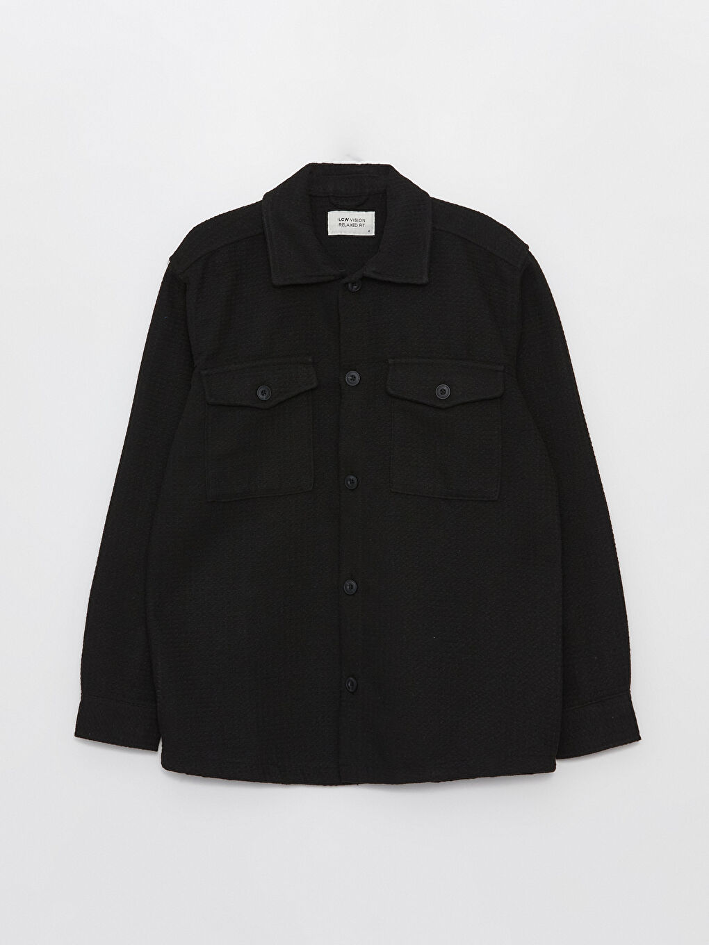 Рубашка-куртка с длинным рукавом стандартного кроя для мужчин-4