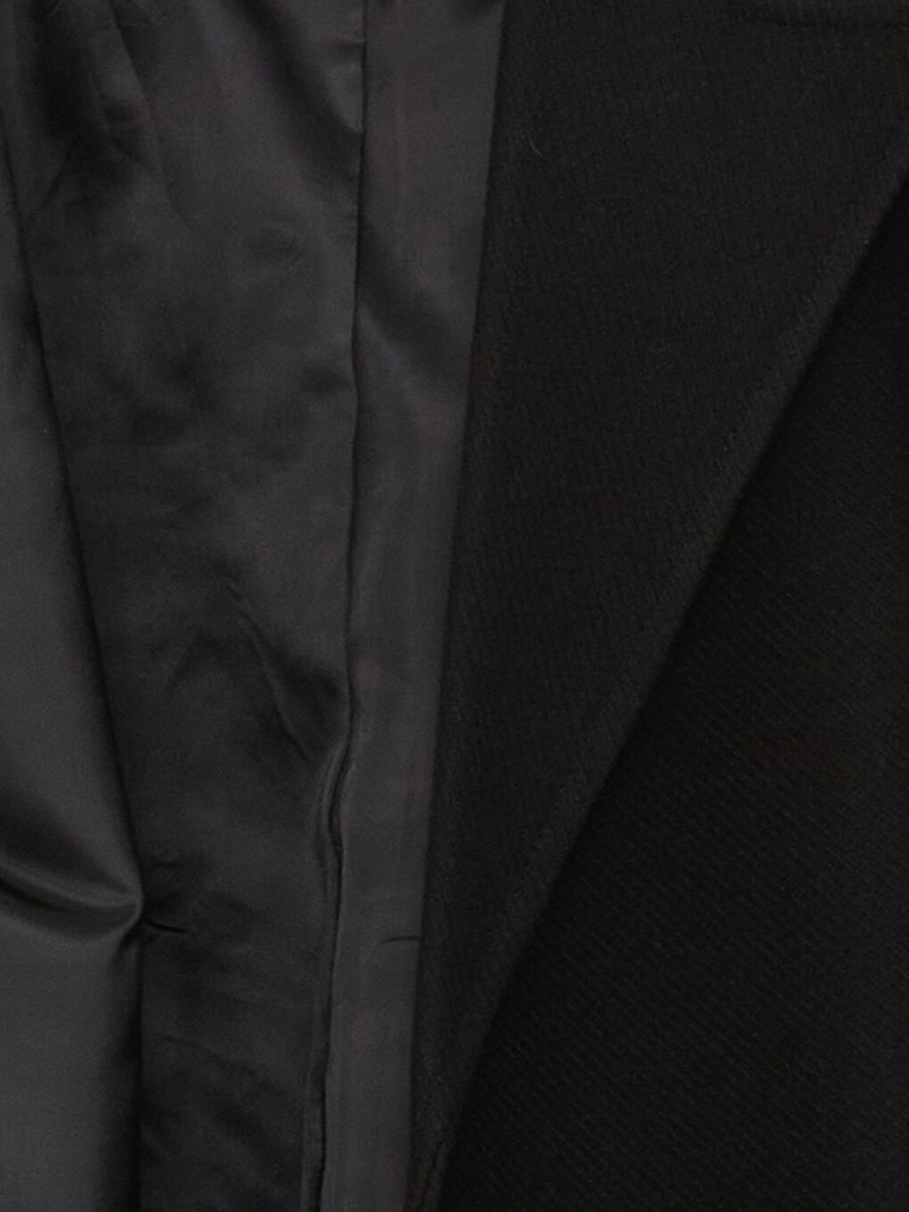 Siyah Ceket Yaka Kadın Kaşe Kaban-8