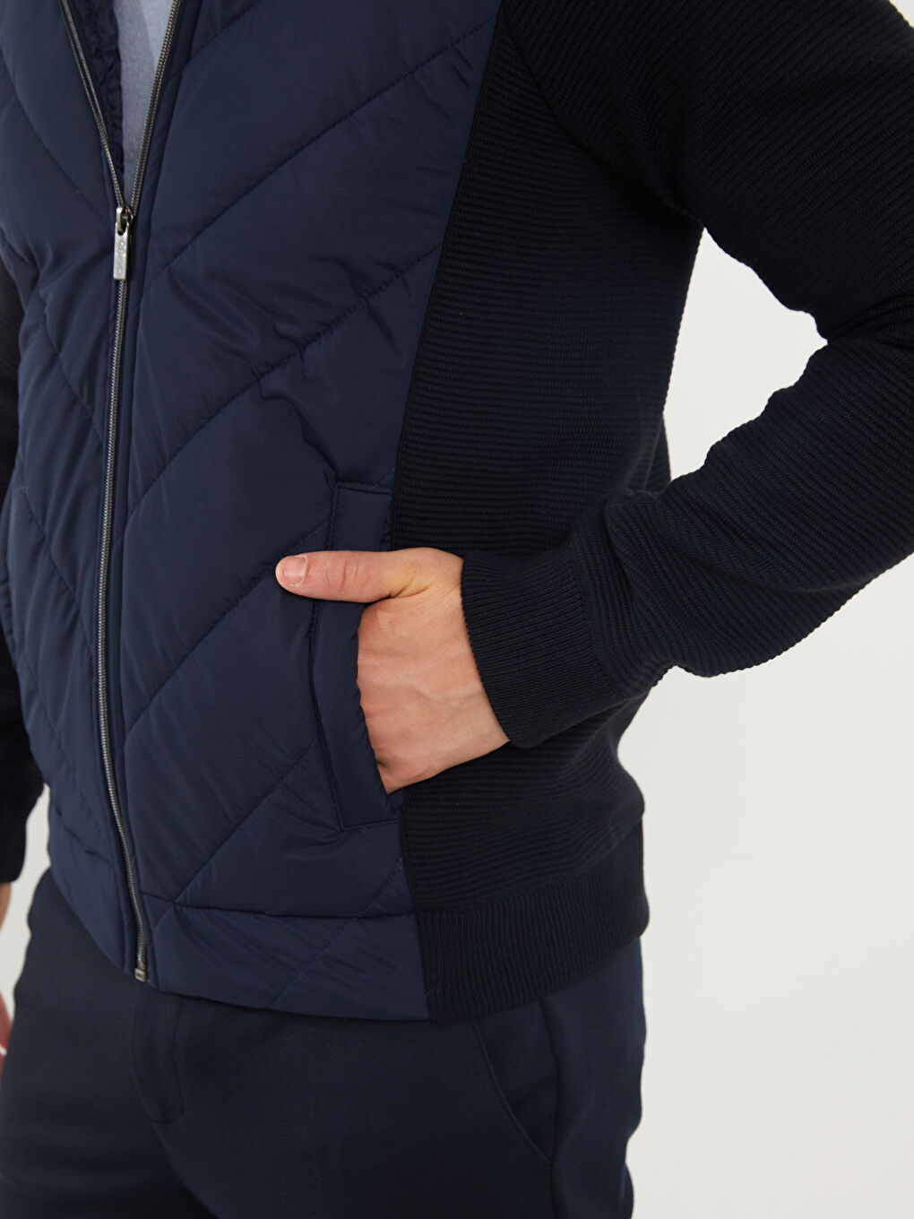 Slim Fit Hooded Men's Tricot Coat-2