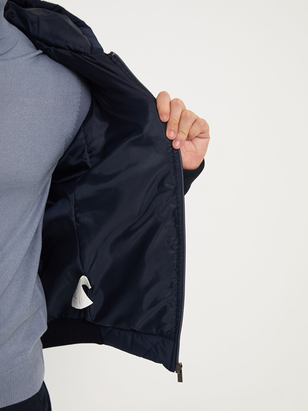 Slim Fit Hooded Men's Tricot Coat-3