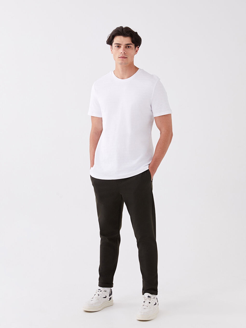 Haki Dar Kalıp Erkek Chino Pantolon