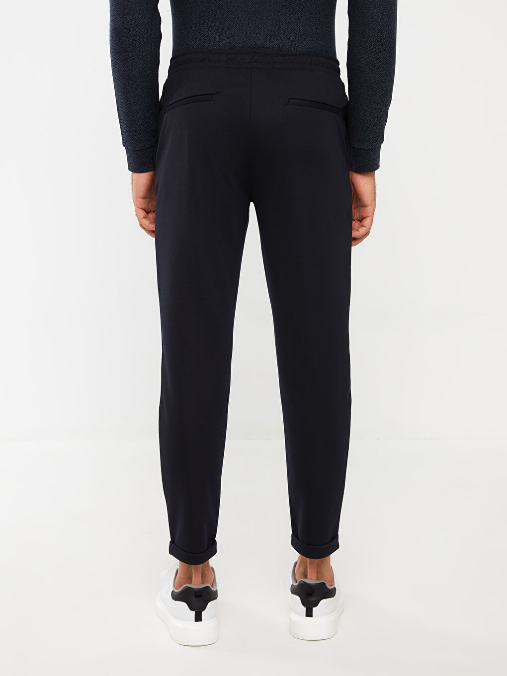 Lacivert Dar Kalıp Erkek Chino Pantolon-3