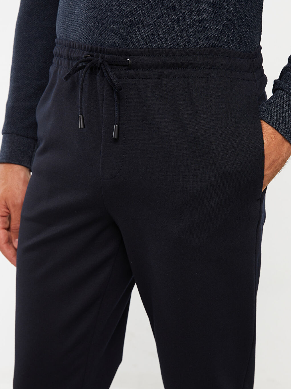 Lacivert Dar Kalıp Erkek Chino Pantolon-4