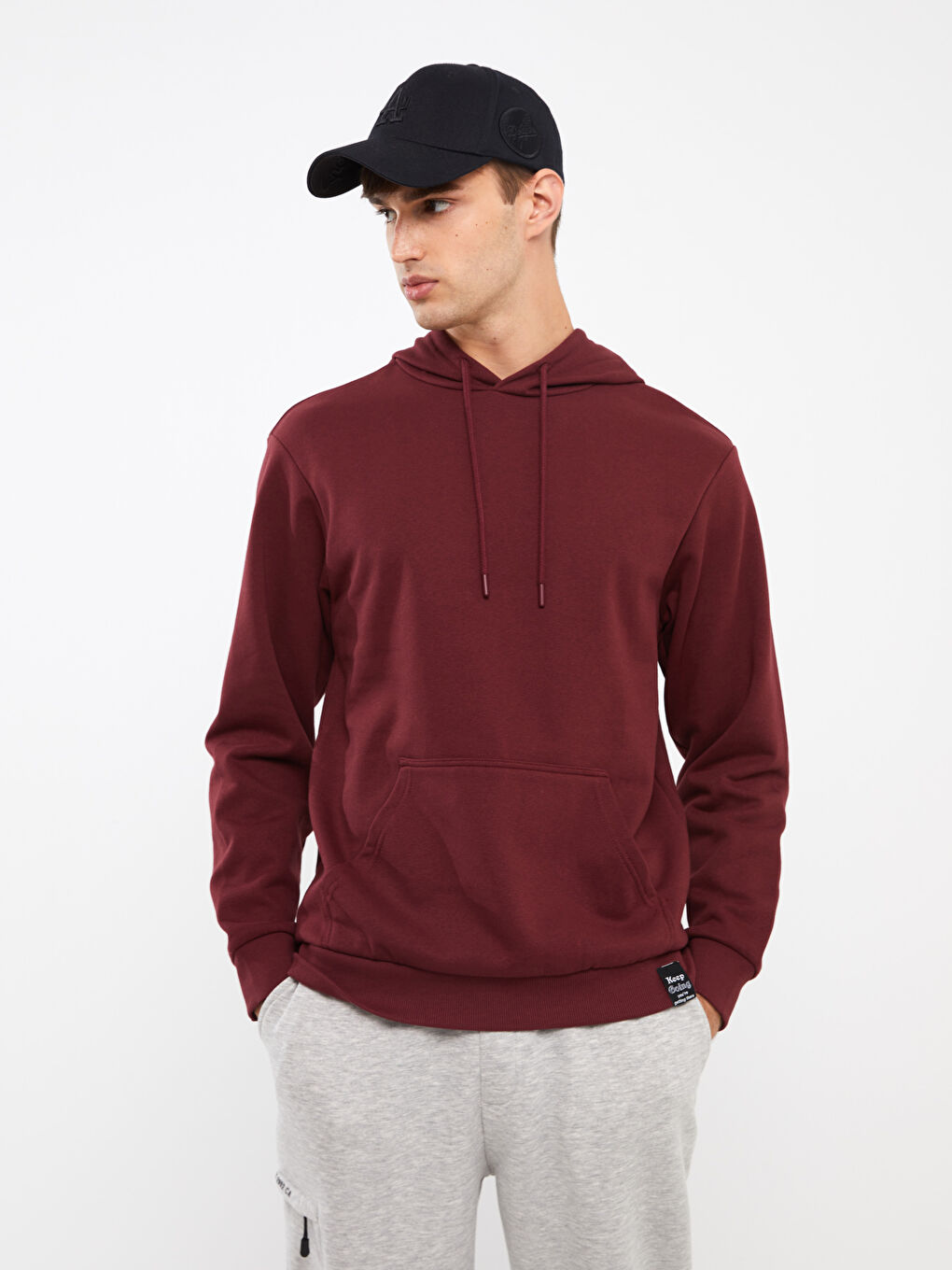 XSIDE Bordo Uzun Kollu Erkek Hoodie