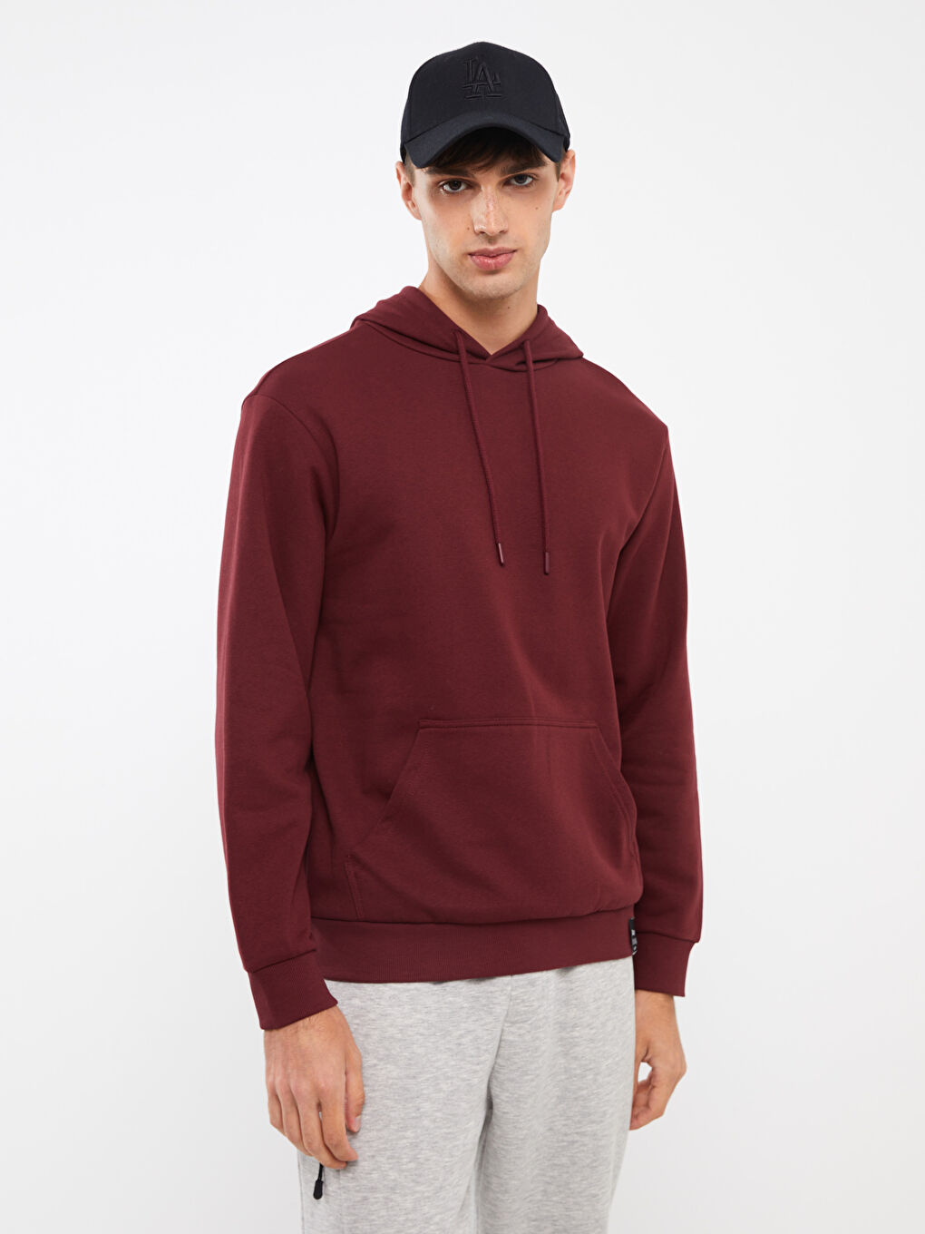 XSIDE Bordo Uzun Kollu Erkek Hoodie - 1