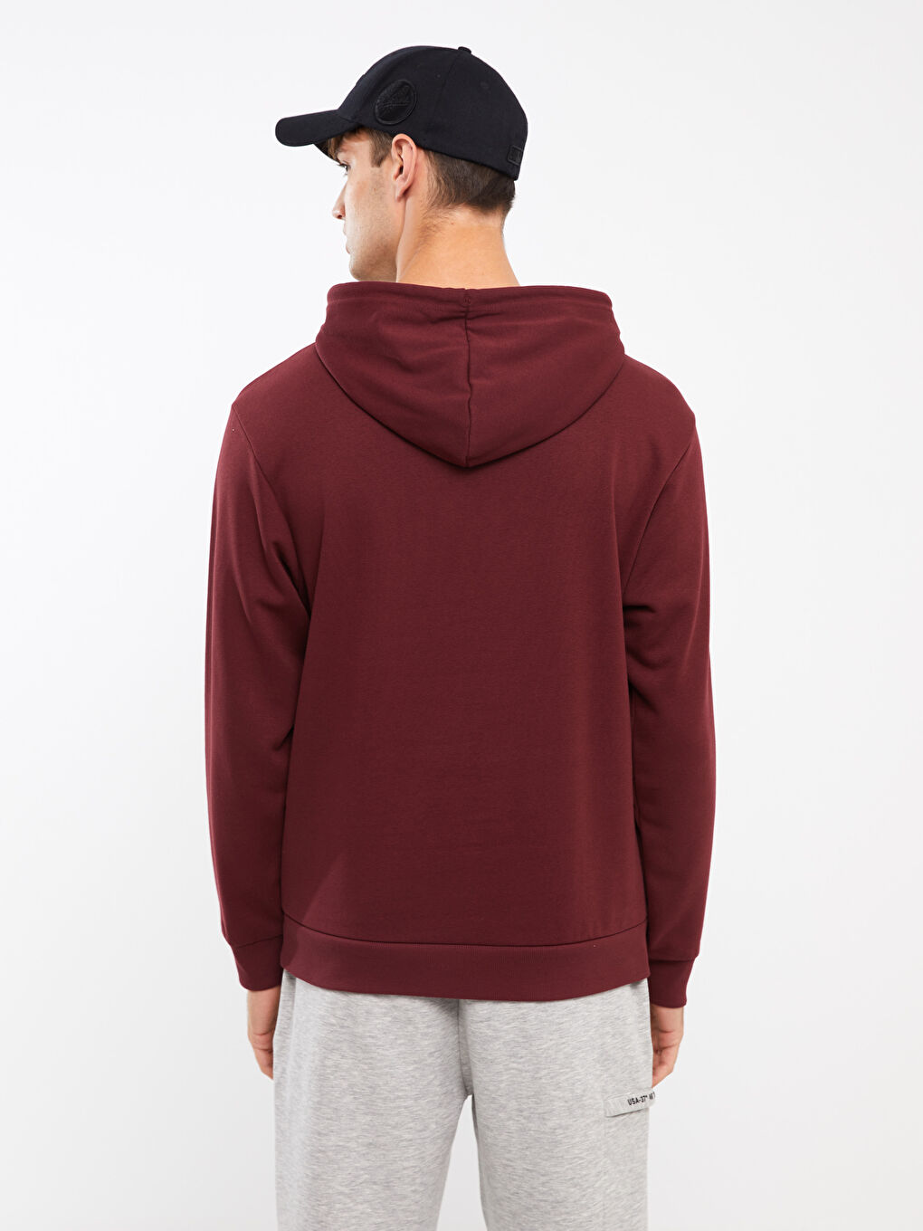 XSIDE Bordo Uzun Kollu Erkek Hoodie - 4