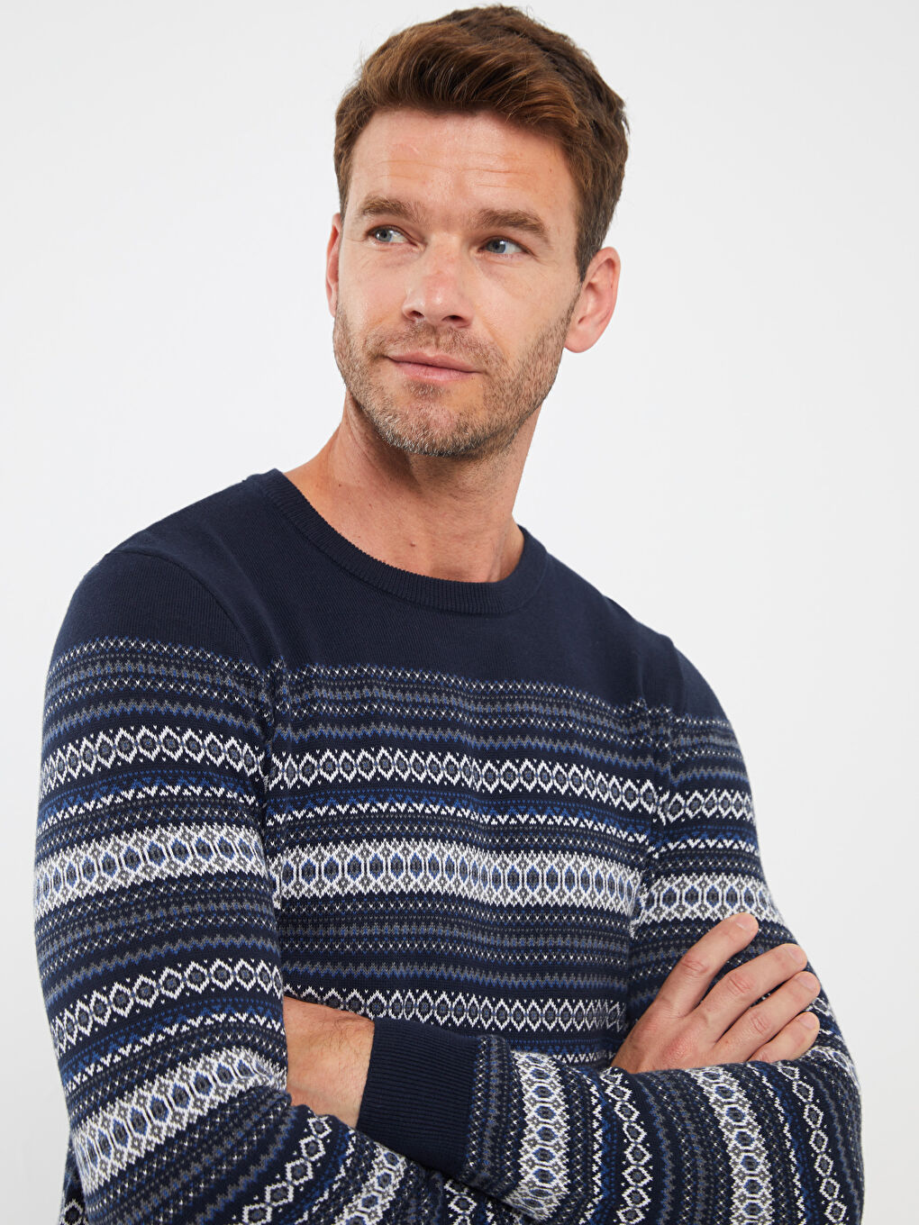 LCWAIKIKI Classic Rundhalsausschnitt Langarm Herren Strickpullover -W3BE00Z8-RFH