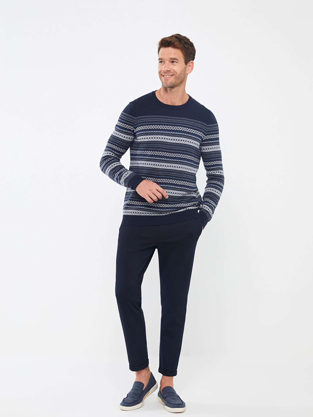 LCWAIKIKI Classic Rundhalsausschnitt Langarm Herren Strickpullover -W3BE00Z8-RFH