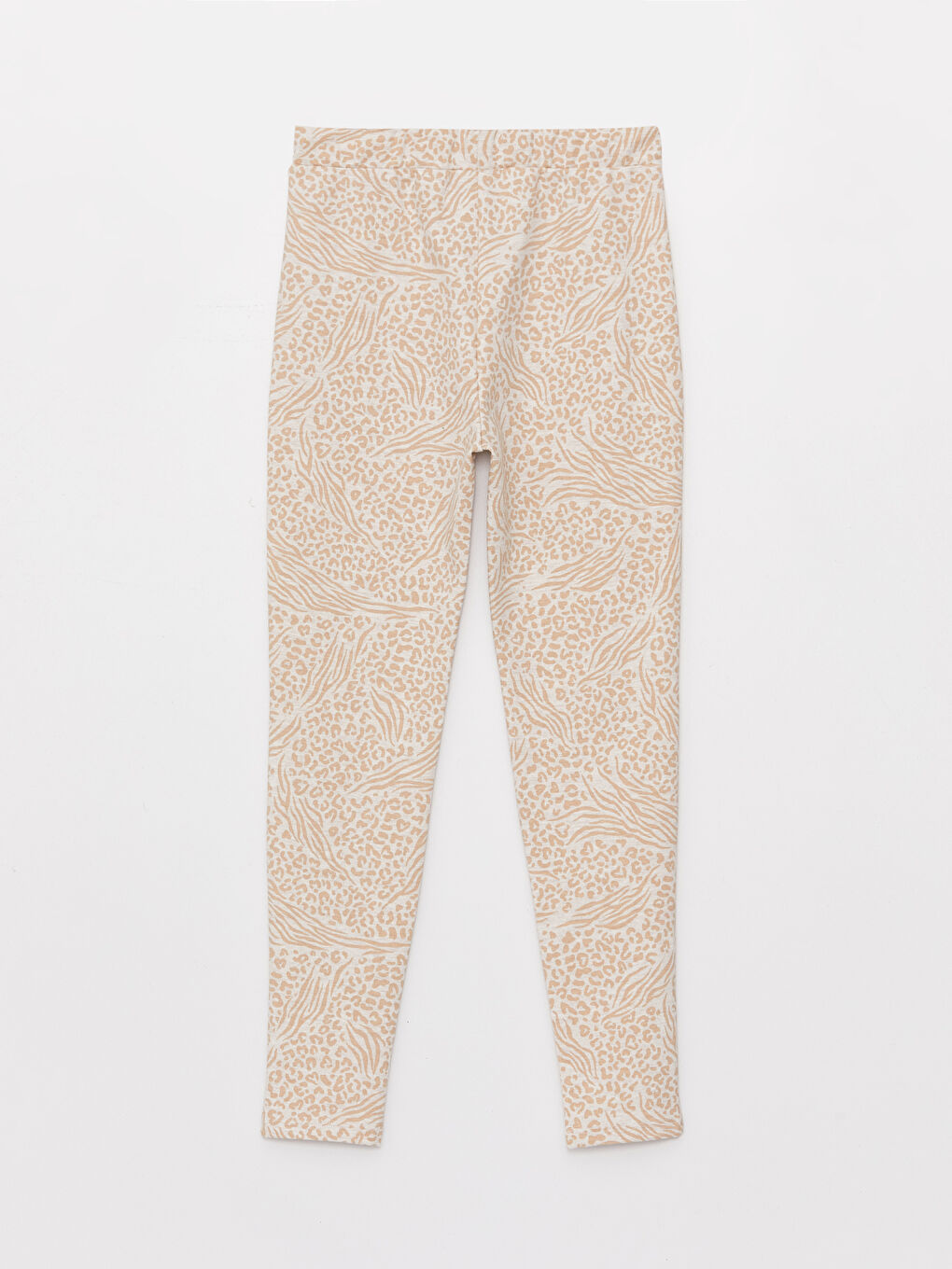 Ekru Bisiklet Yaka Baskılı Uzun Kollu Kız Çocuk Sweatshirt ve Tayt-4