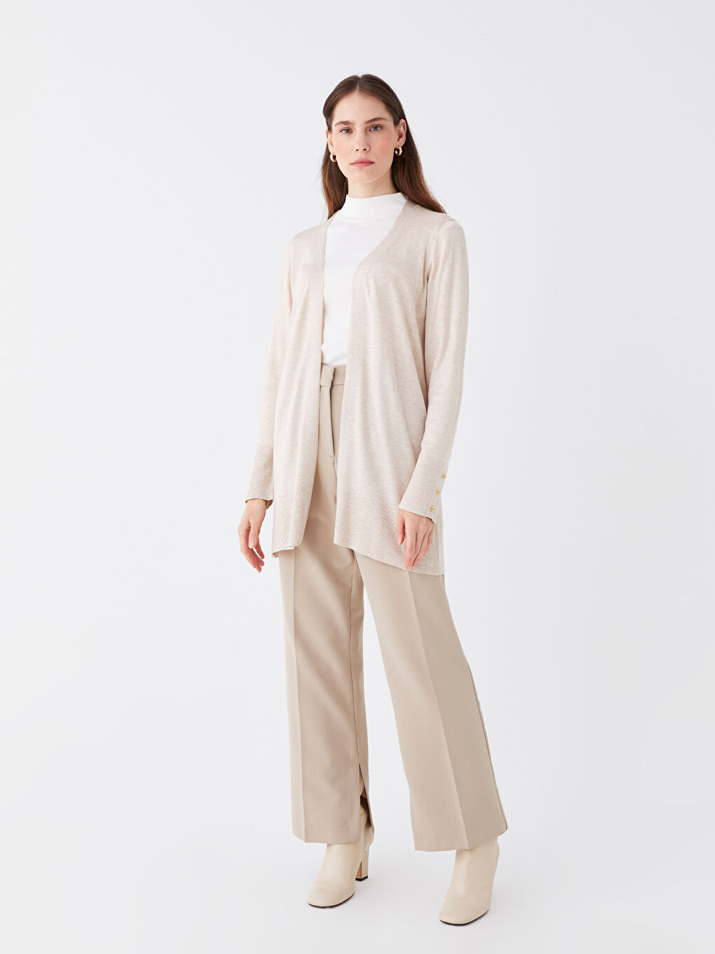 Shawl Collar Plain Long Sleeve Women's Knitwear Cardigan