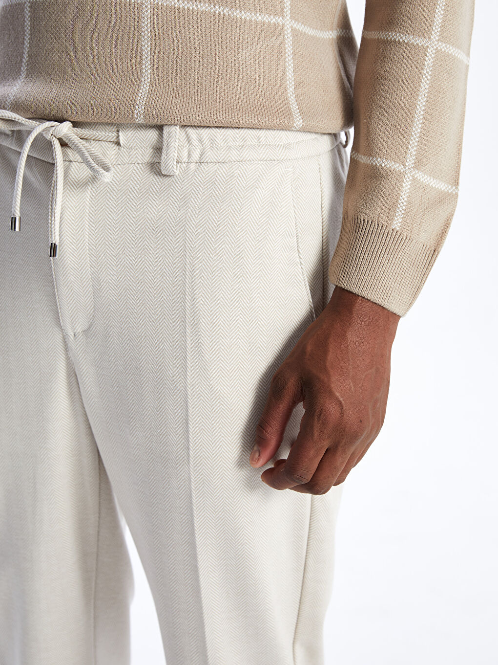 Bej Slim Fit Erkek Pantolon-4