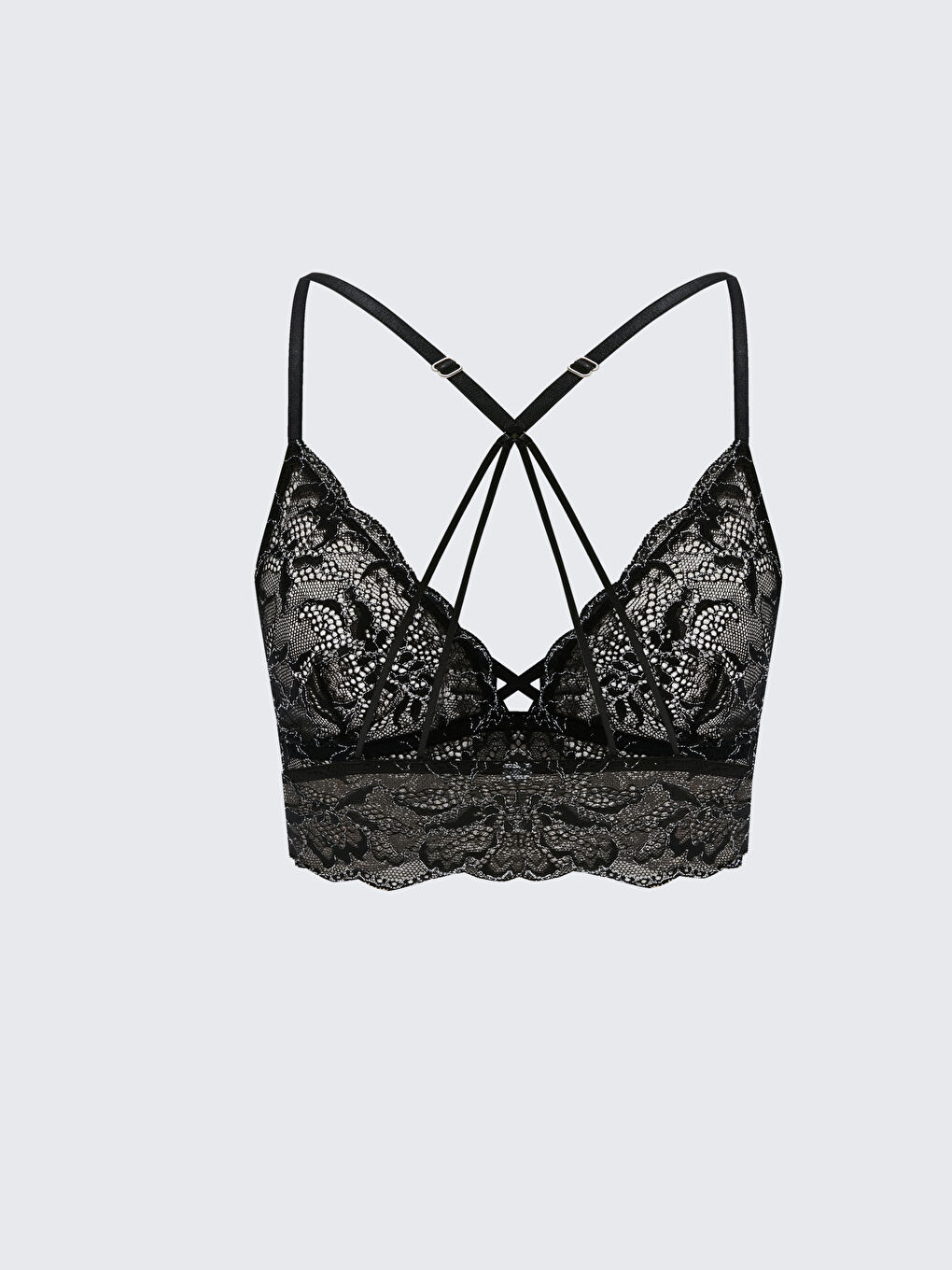 LCW DREAM Yeni Siyah Balenli Dolgusuz Dantelli Bralet - 1