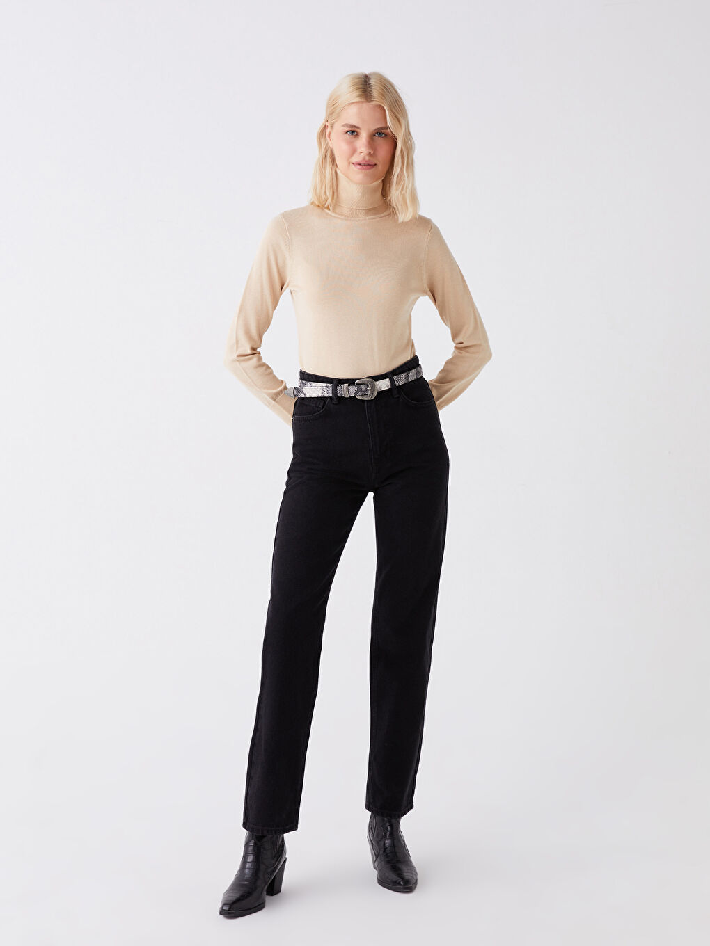 LCW Jeans Straight Fit Women's Jeans -W3BF74Z8-327