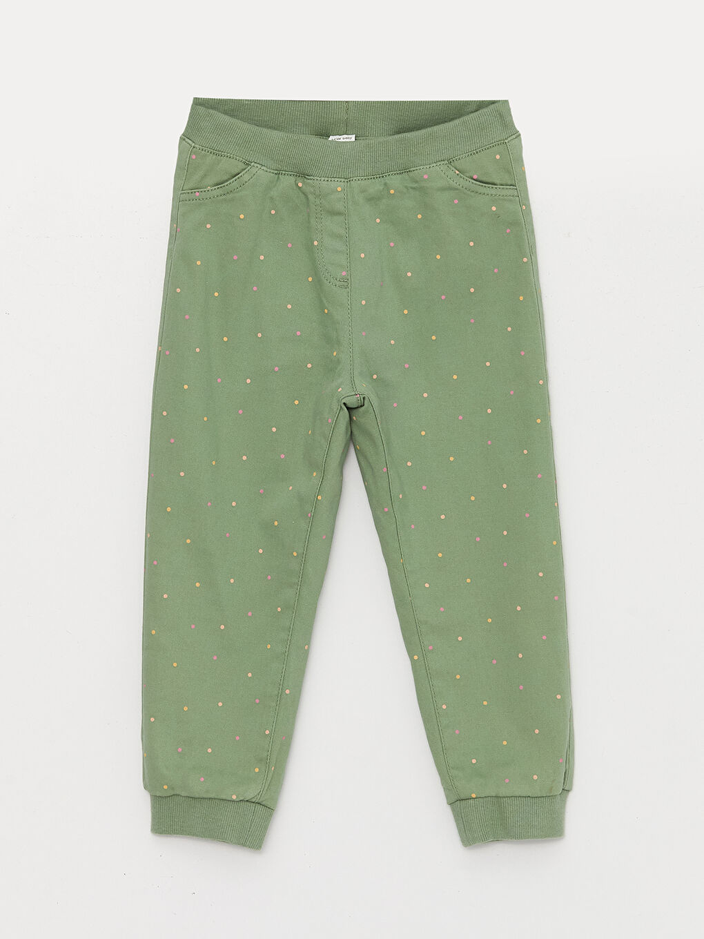LCW baby Elasticated Waist Printed Baby Girls' Trousers -W3BF83Z1-LS6
