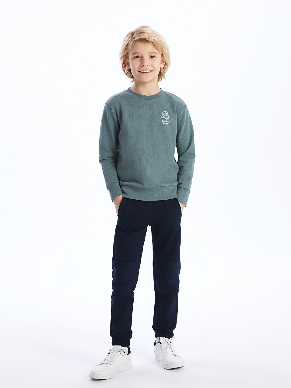 Lacivert Beli Lastikli Basic Erkek Çocuk Jogger Eşofman Altı