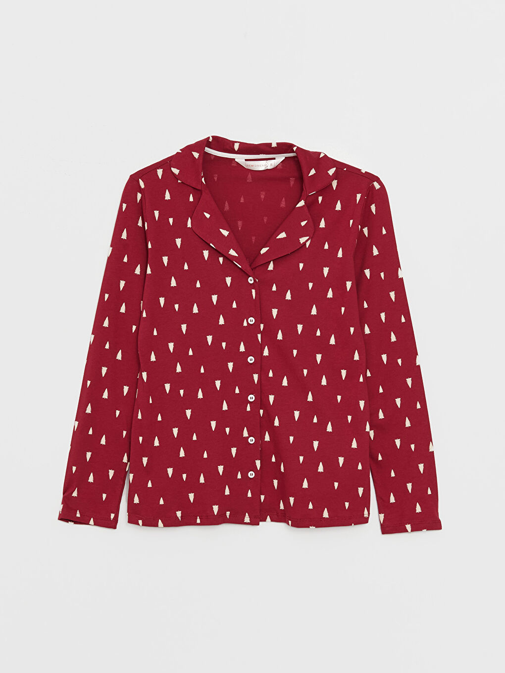 Set de Pijama pentru Femei cu Guler de Cămașă și Model-4