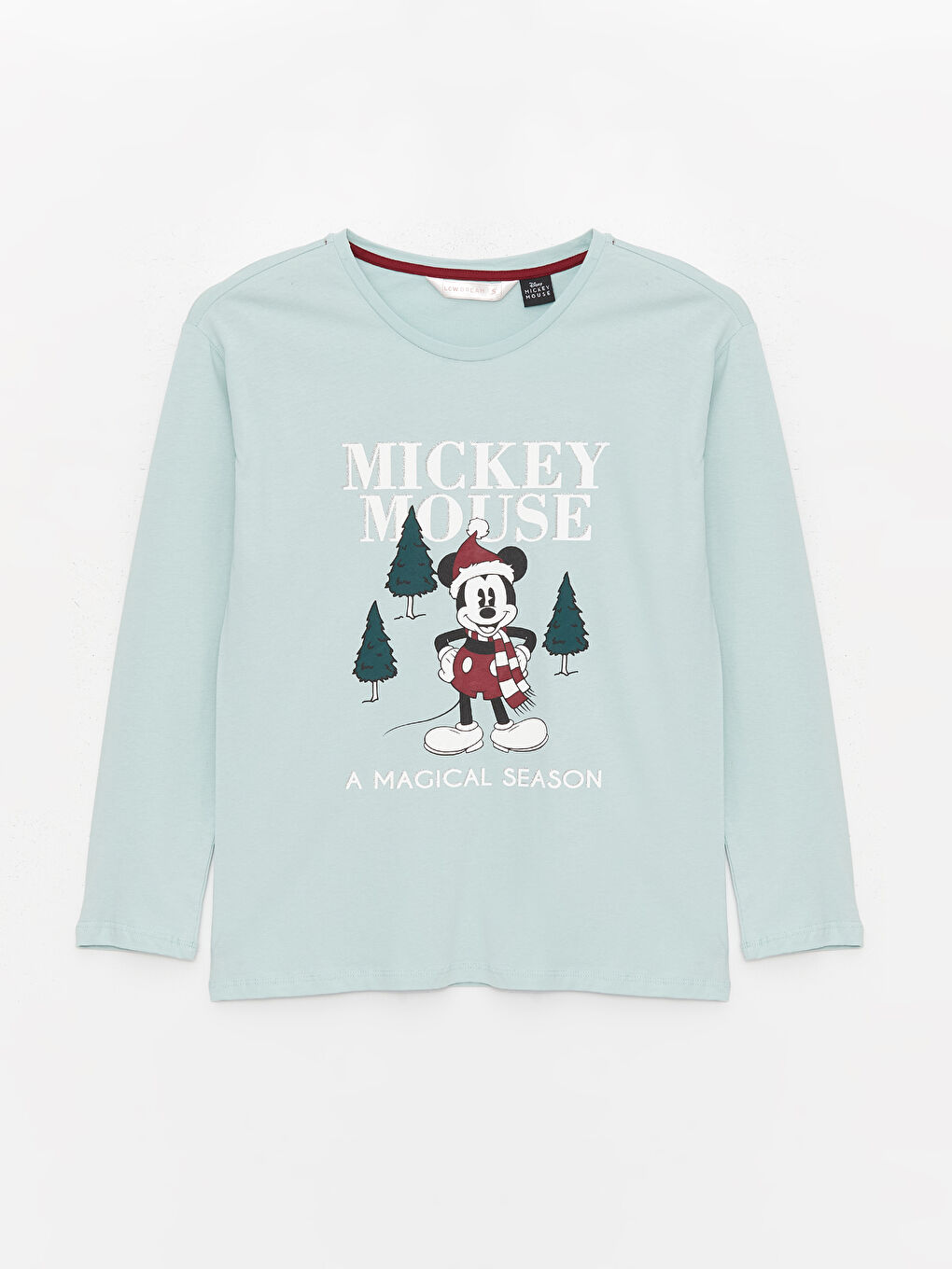 LCW DREAM Ekru Baskılı Bisiklet Yaka Mickey Mouse Baskılı Uzun Kollu Kadın Pijama Takımı - 6