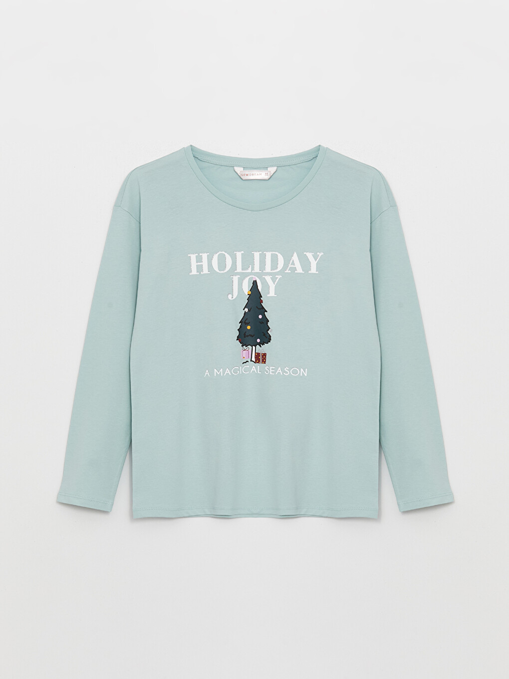 Crew Neck Printed Long Sleeve Women's Pyjama Set-6