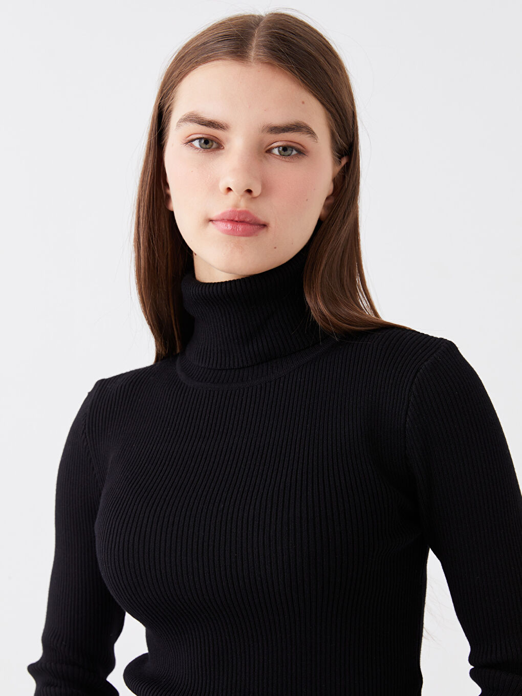 LCW Vision Turtleneck Plain Long Sleeve Women's Knitwear Sweater -W3BG57Z8-CVL