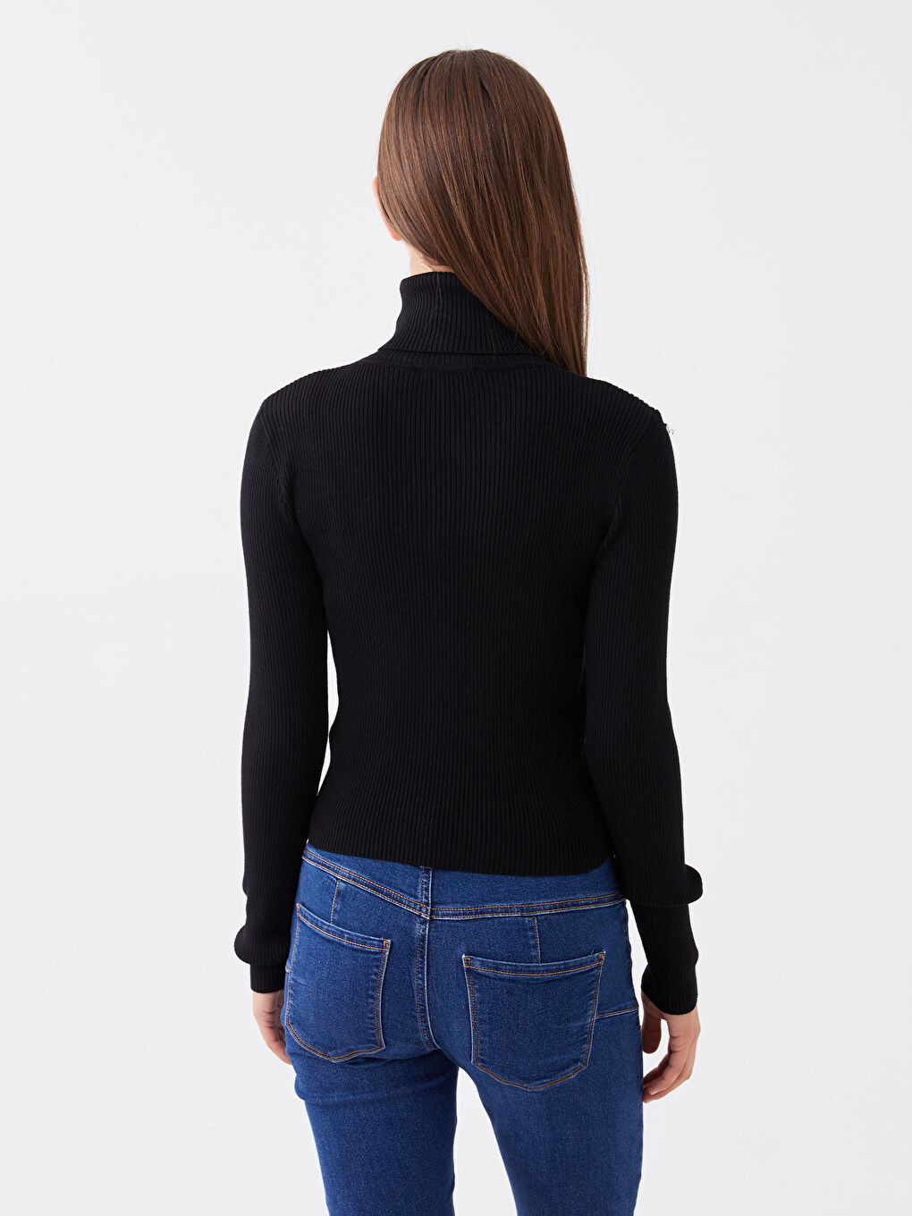 LCW Vision Turtleneck Plain Long Sleeve Women's Knitwear Sweater -W3BG57Z8-CVL