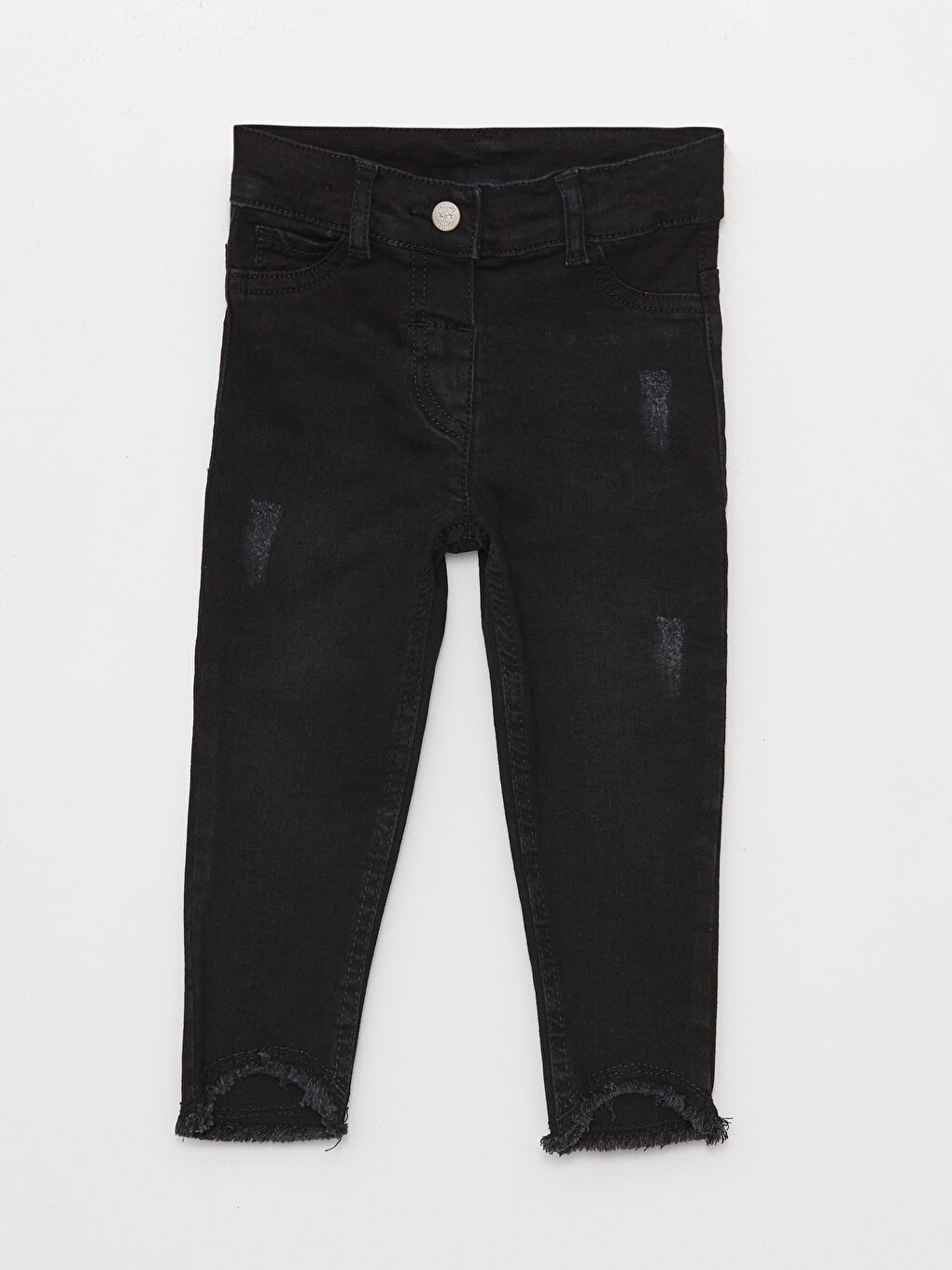 LCW baby Dark Grey Rodeo Basic Slim Fit Kız Bebek Jean Pantolon - 2