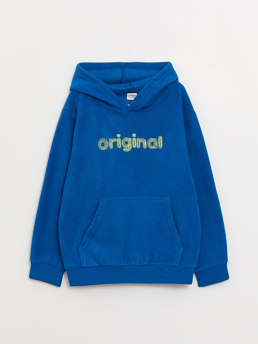 LCW Kids Orta Mavi Nakışlı Uzun Kollu Polar Erkek Çocuk Hoodie - 3