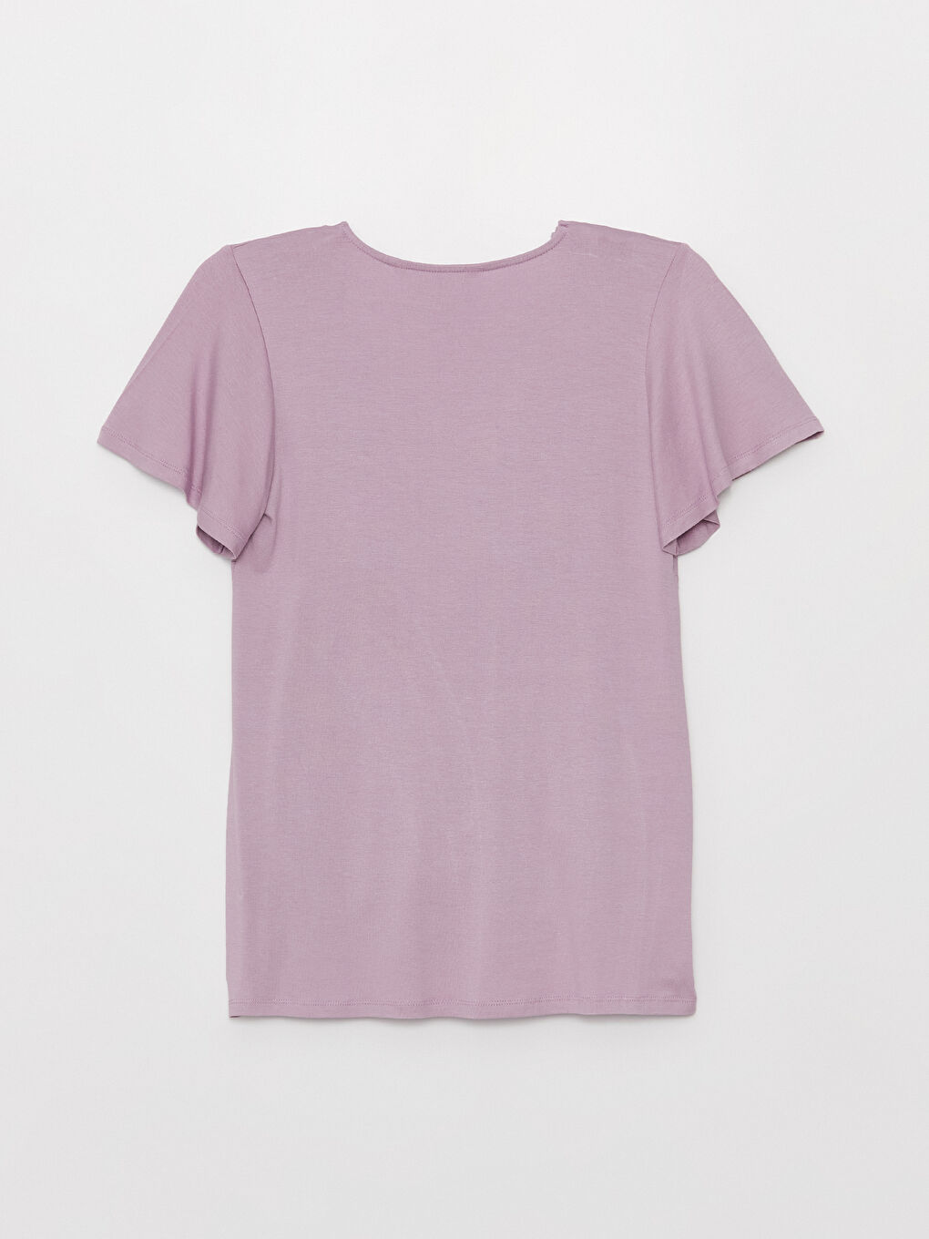 Lila V Yaka Dantel Detaylı Kısa Kollu Hamile Pijama Takımı-2