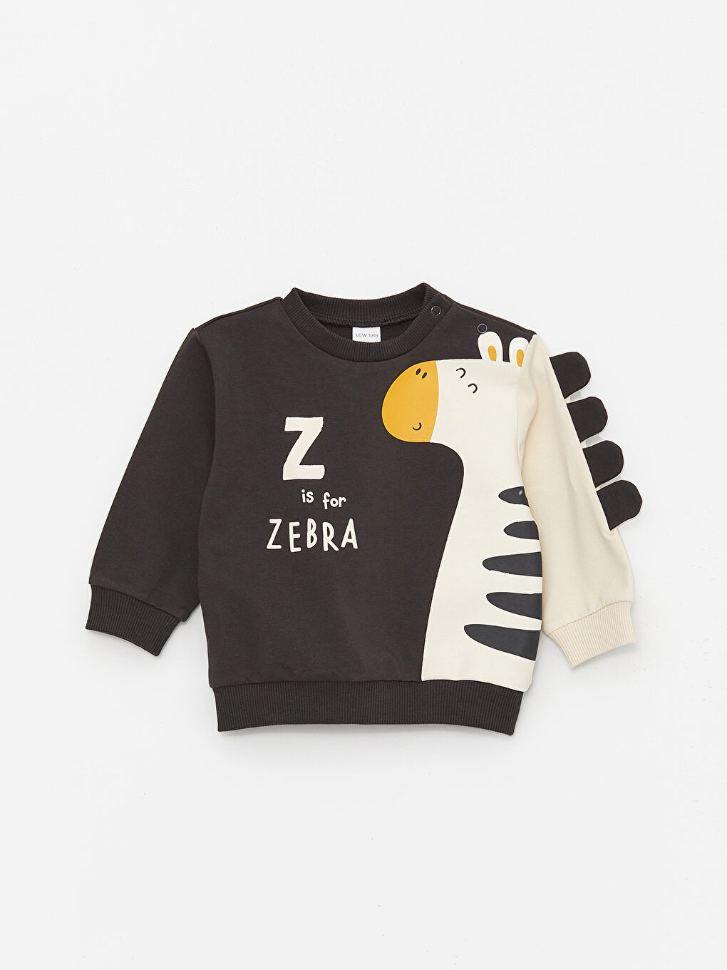 LCW baby Antrasit Bisiklet Yaka Uzun Kollu Erkek Bebek Sweatshirt ve Pantolon 2'li Takım - 2