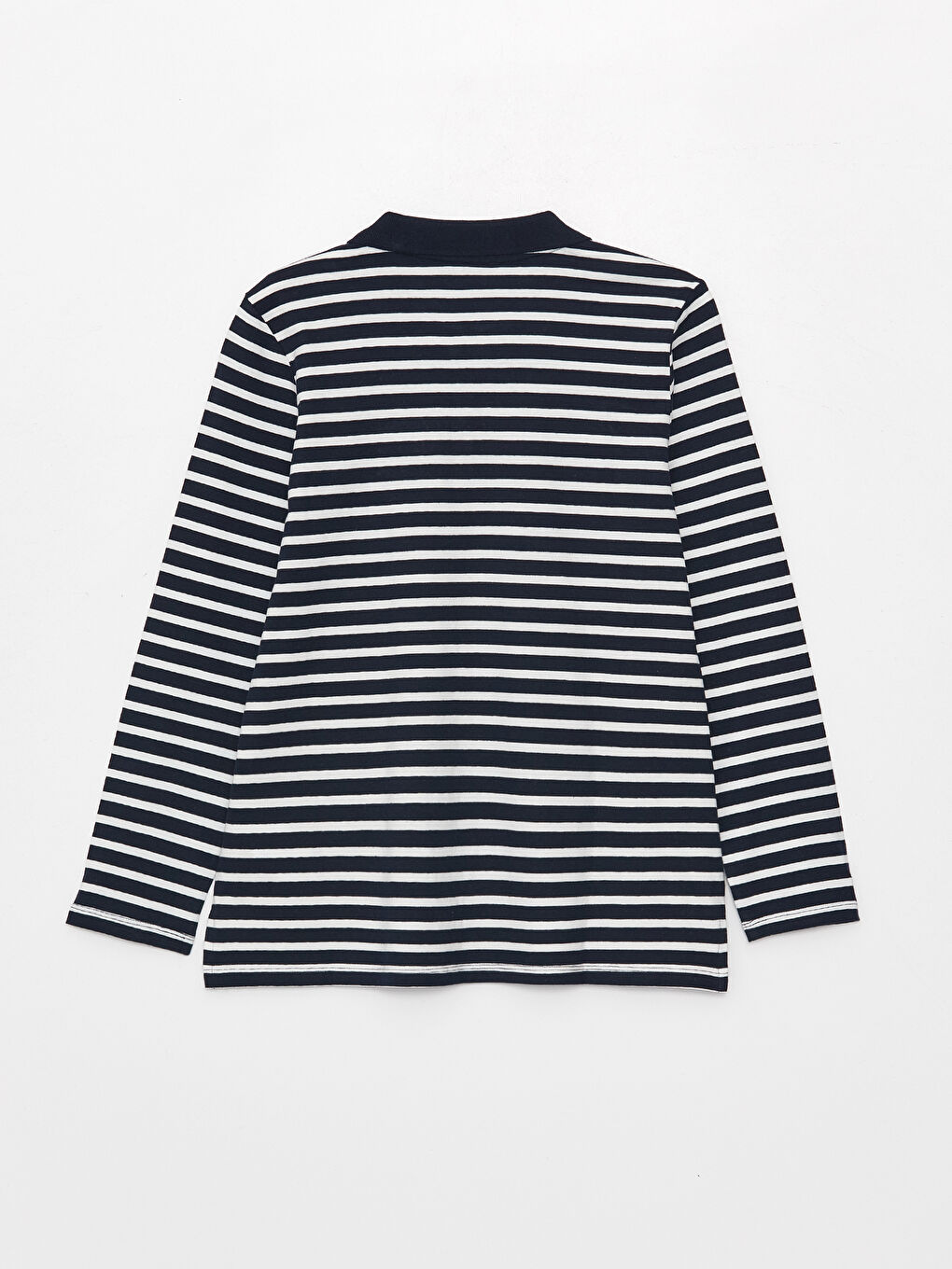Polo Neck Striped Long Sleeve Women's Sweatshirt-7