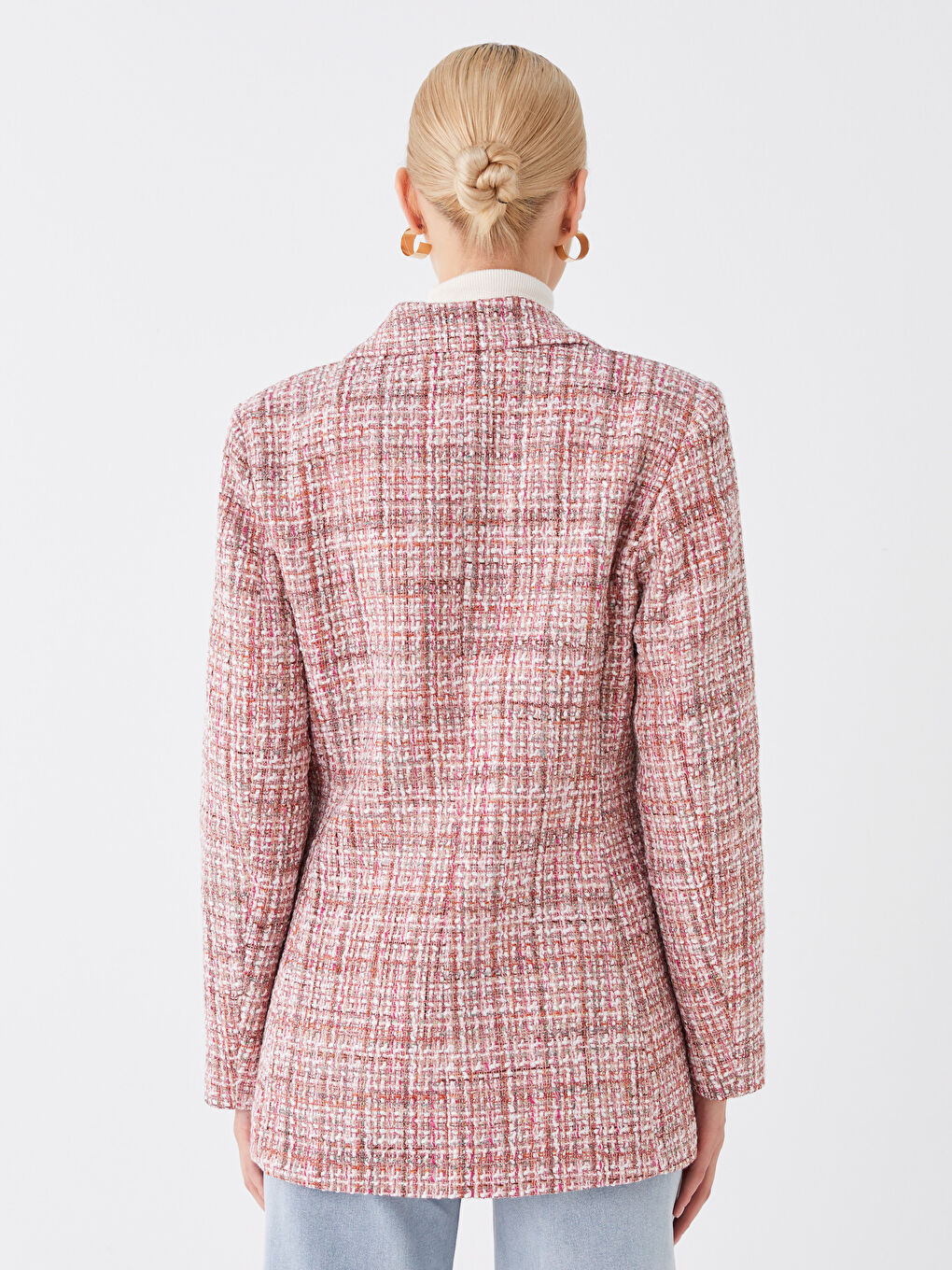 Patterned Long Sleeve Women's Blazer Jacket-4