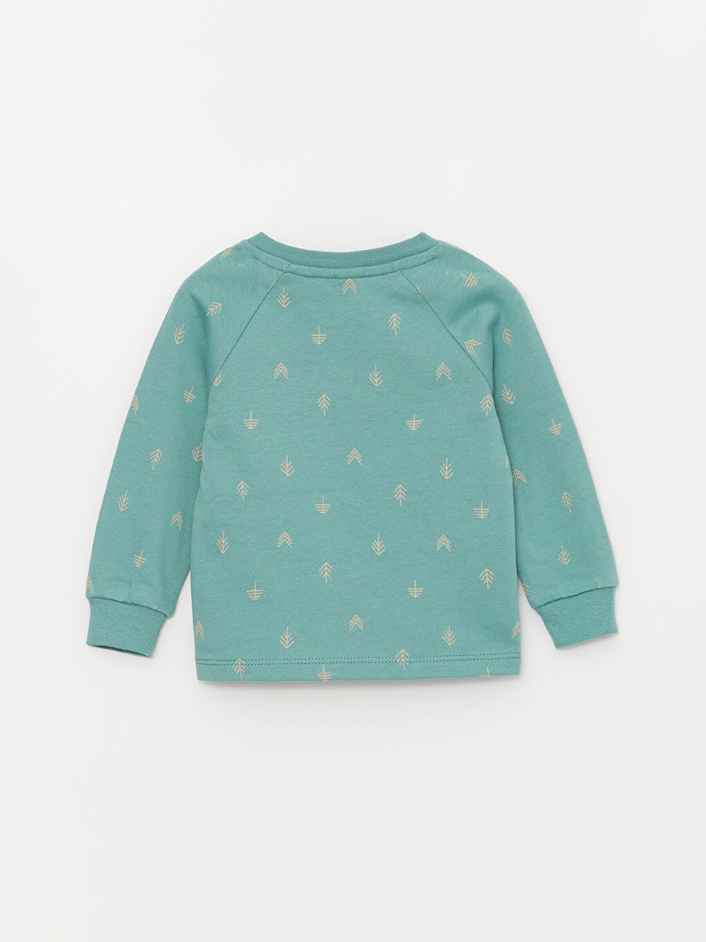 Yeşil Bisiklet Yaka Uzun Kollu Baskılı Erkek Bebek Hırka ve Pantolon 2'li Takım-2