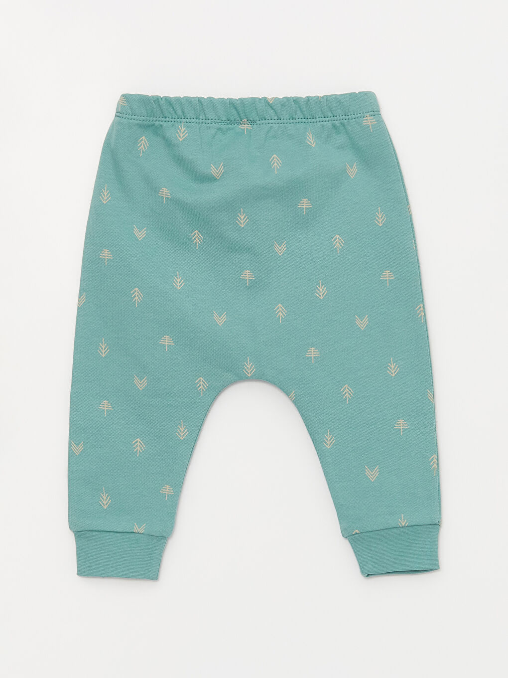 Yeşil Bisiklet Yaka Uzun Kollu Baskılı Erkek Bebek Hırka ve Pantolon 2'li Takım-4