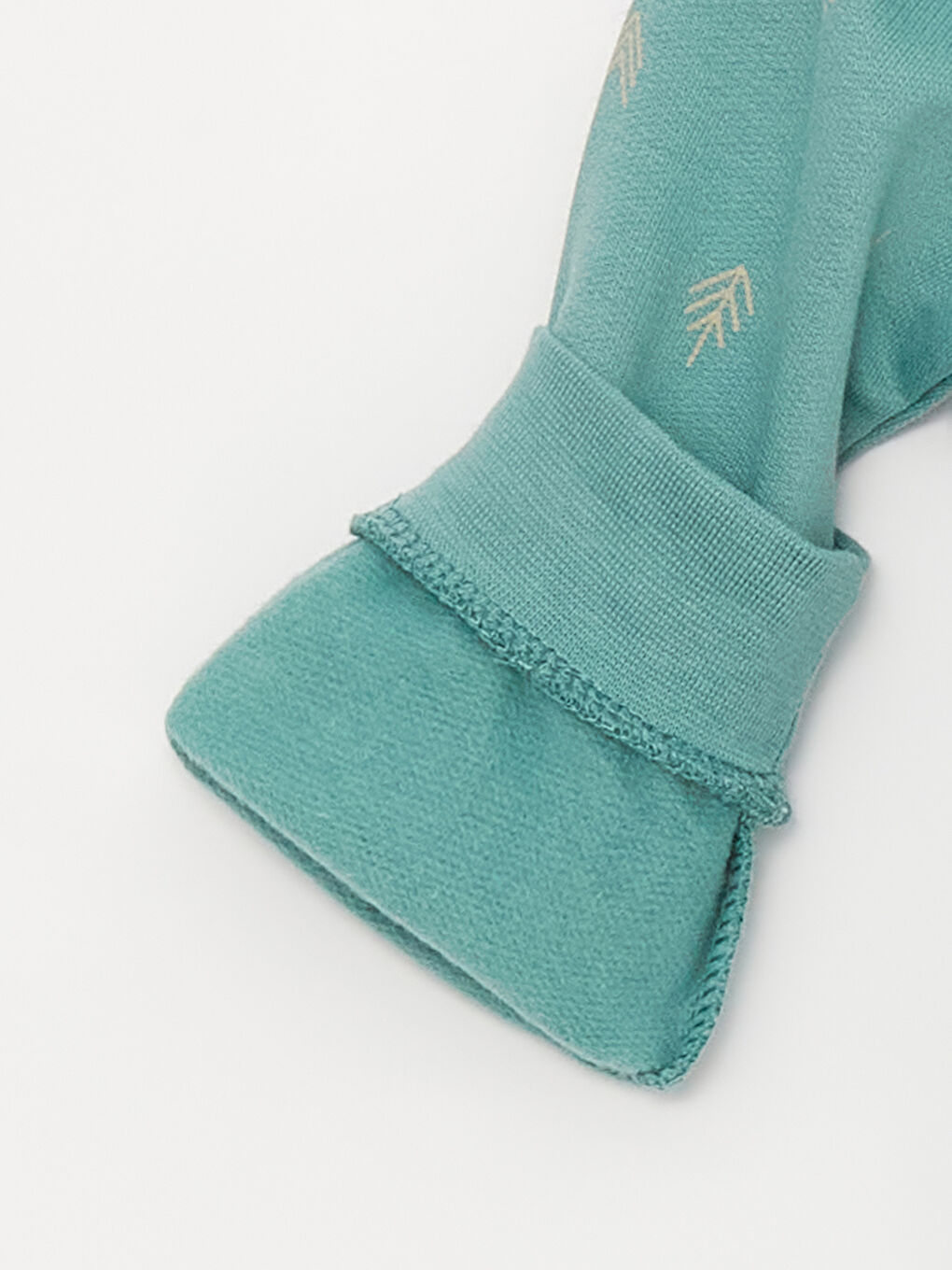 Yeşil Bisiklet Yaka Uzun Kollu Baskılı Erkek Bebek Hırka ve Pantolon 2'li Takım-5