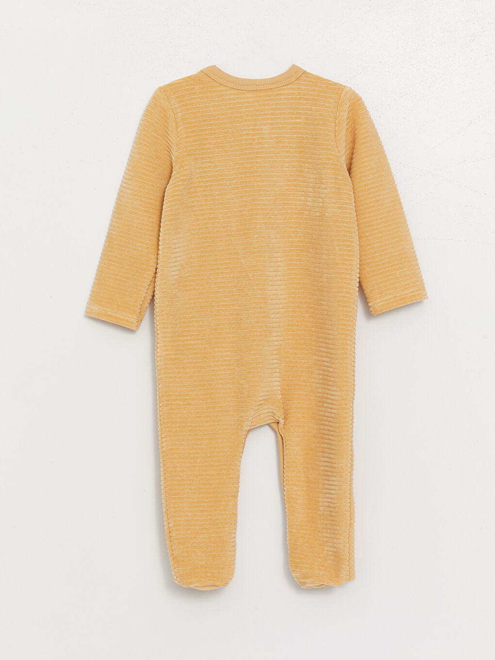 Bej Bisiklet Yaka Uzun Kollu Erkek Bebek Tulum-7