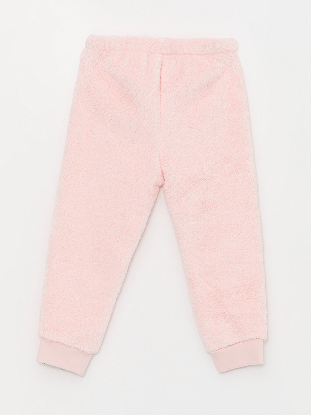 LCW baby Pembe Bisiklet Yaka Uzun Kollu Nakışlı Pelüş Kız Bebek Pijama Takımı - 6