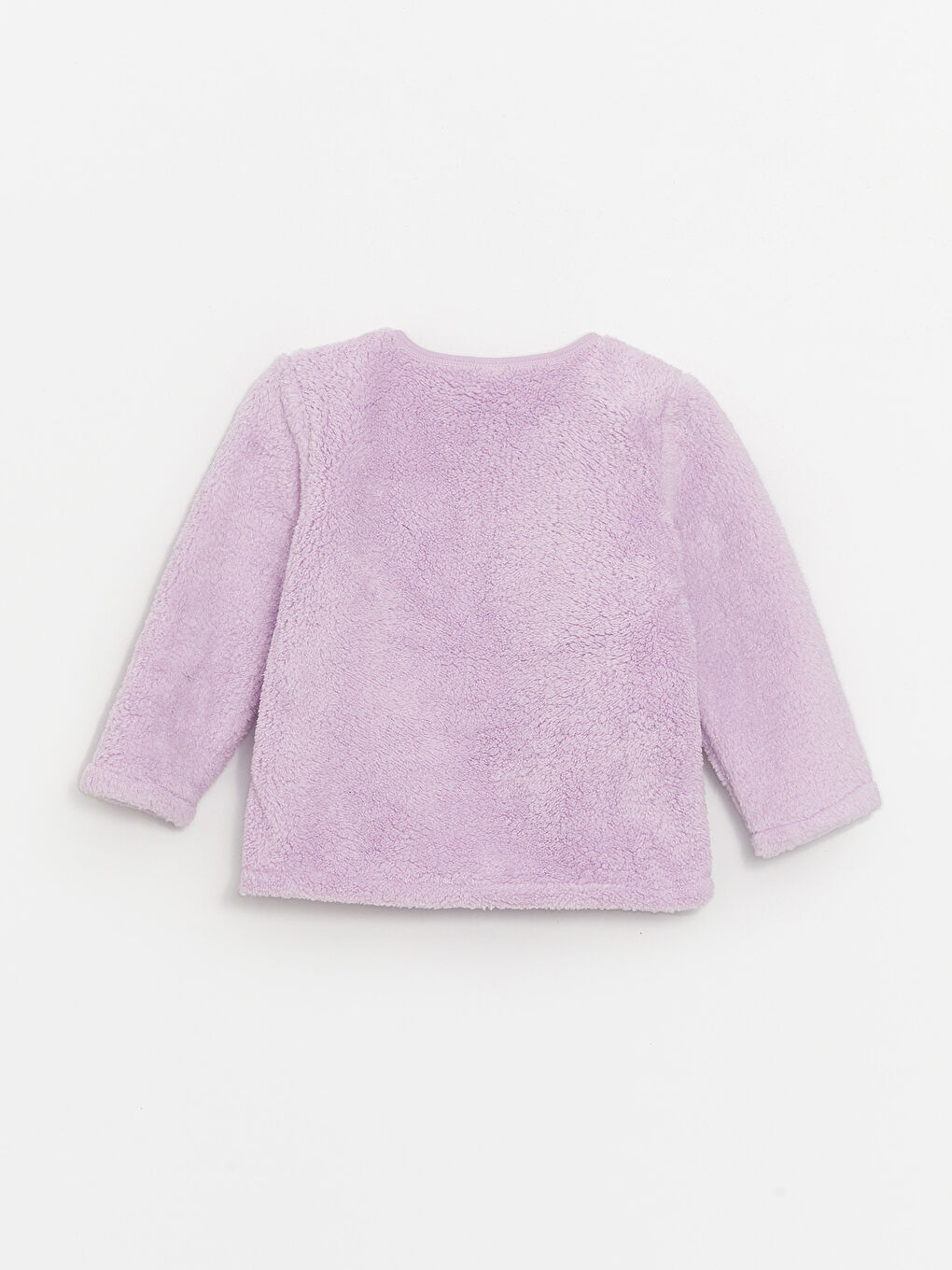 Pidžama komplet za bebe devojčice od pliša sa okruglim izrezom, dugim rukavima i vezenim detaljima-4