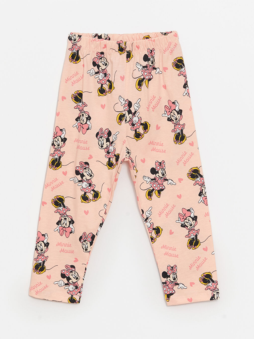 LCW baby Açık Pembe Baskılı Gömlek Yaka Uzun Kollu Minnie Mouse Baskılı Kız Bebek Pijama Takımı - 2